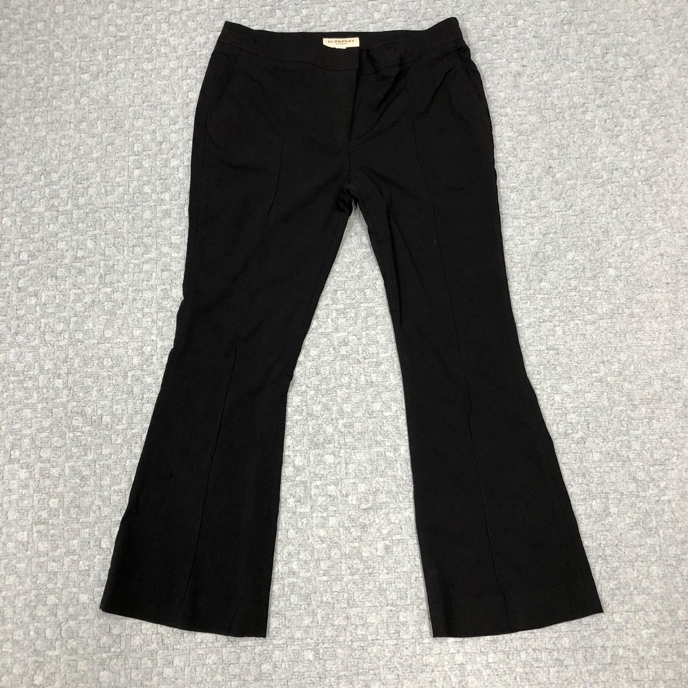 Burberry London Pants Womens 10 Black Bootcut Lined Wool Blend Work Office Dress